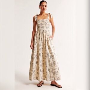 Abercrombie & Fitch Emerson tie-strap midi Dress